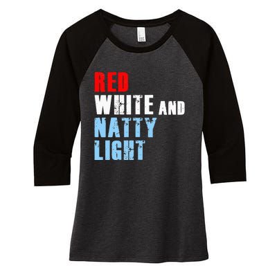 Red White & NattyLight For Wo 4th of July Women's Tri-Blend 3/4-Sleeve Raglan Shirt