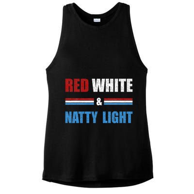 Red White & Nattylight Wo Beer Lovers Amusing Ladies PosiCharge Tri-Blend Wicking Tank