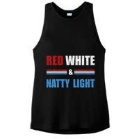 Red White & Nattylight Wo Beer Lovers Amusing Ladies PosiCharge Tri-Blend Wicking Tank