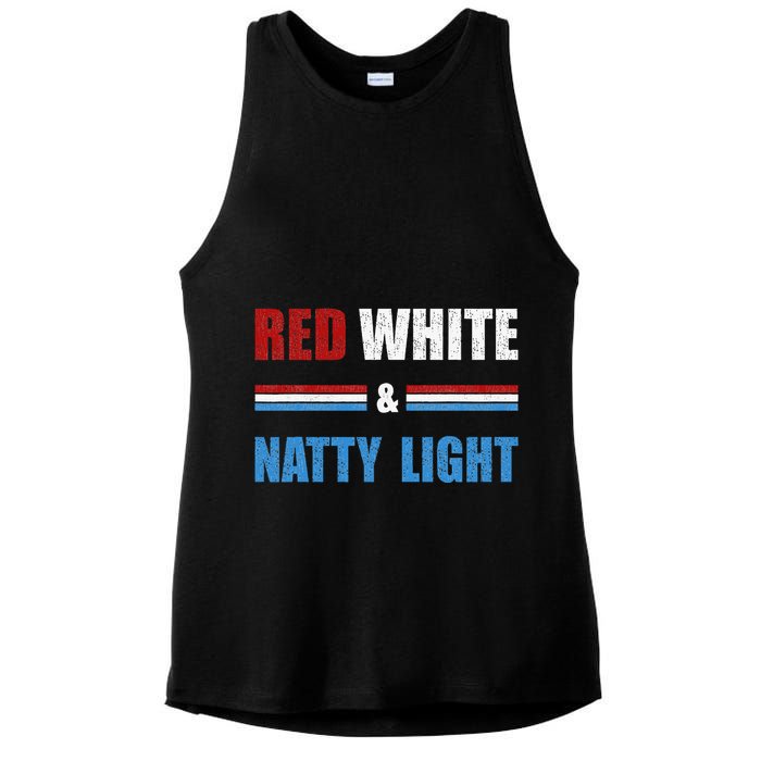 Red White & Nattylight Wo Beer Lovers Amusing Ladies PosiCharge Tri-Blend Wicking Tank