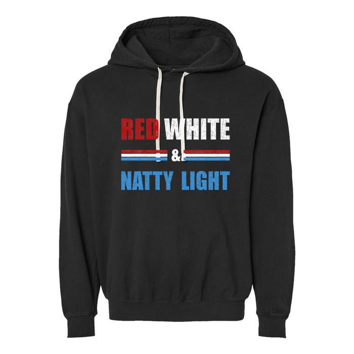 Red White & Nattylight Wo Beer Lovers Amusing Garment-Dyed Fleece Hoodie