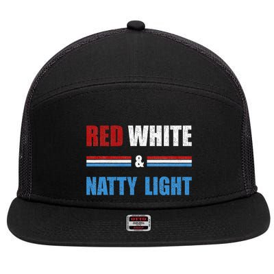 Red White & Nattylight Wo Beer Lovers Amusing 7 Panel Mesh Trucker Snapback Hat