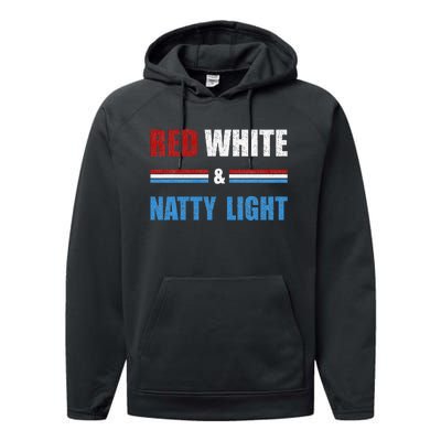 Red White & Nattylight Wo Beer Lovers Amusing Performance Fleece Hoodie