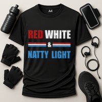 Red White & Nattylight Wo Beer Lovers Amusing Performance Shirt