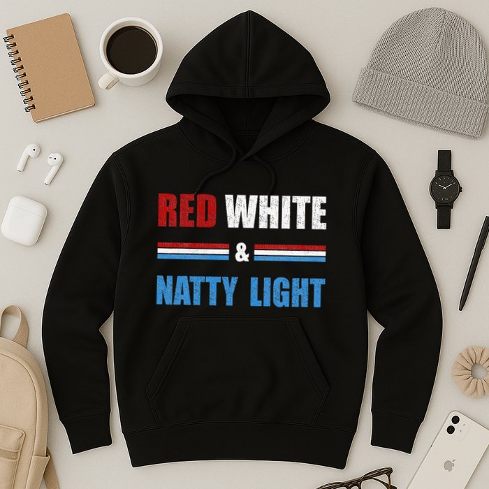 Red White & Nattylight Wo Beer Lovers Amusing Hoodie
