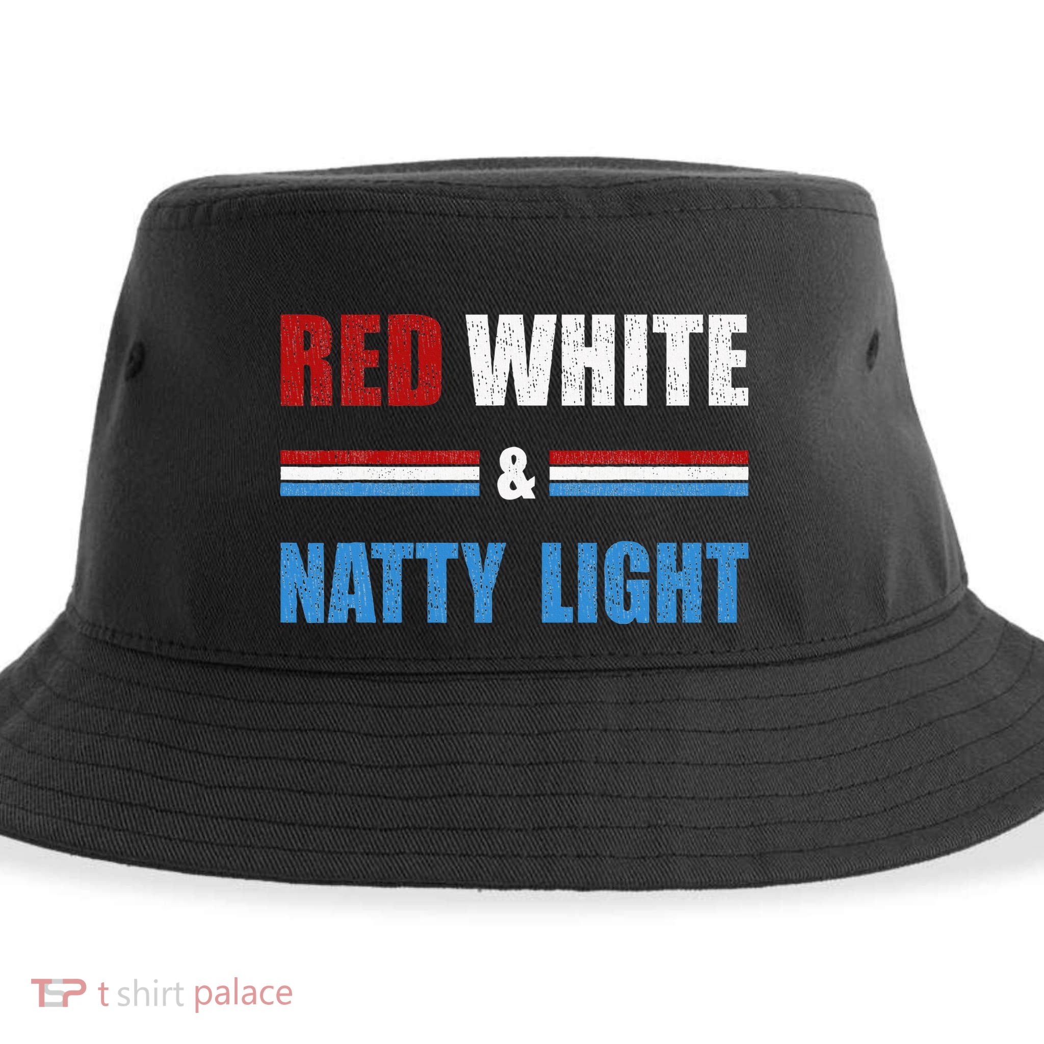 Red White & Nattylight Wo Beer Lovers Amusing Sustainable Bucket Hat