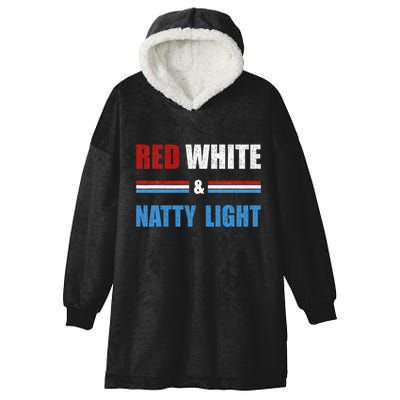 Red White & Nattylight Wo Beer Lovers Amusing Hooded Wearable Blanket