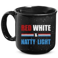 Red White & Nattylight Wo Beer Lovers Amusing 15oz Campfire Ceramic Mug