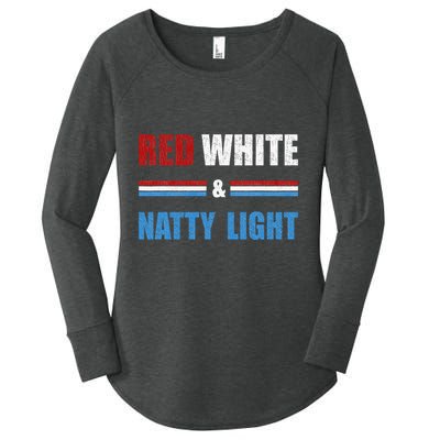 Red White & Nattylight Wo Beer Lovers Amusing Women's Perfect Tri Tunic Long Sleeve Shirt