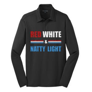 Red White & Nattylight Wo Beer Lovers Amusing Silk Touch Performance Long Sleeve Polo