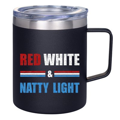 Red White & Nattylight Wo Beer Lovers Amusing 12oz Stainless Steel Coffee Mug