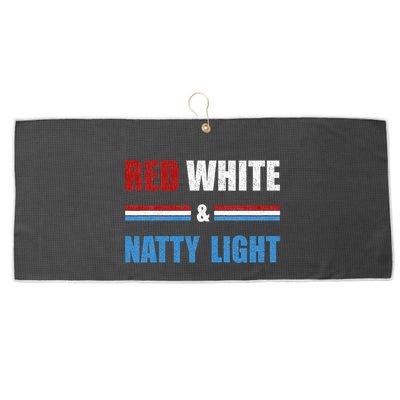 Red White & Nattylight Wo Beer Lovers Amusing Large Microfiber Waffle Golf Towel