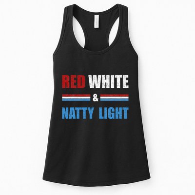 Red White & Nattylight Wo Beer Lovers Amusing Womens Tank Top