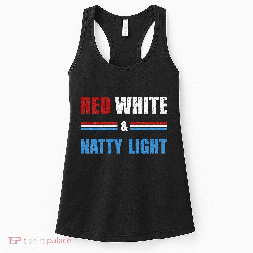 Red White & Nattylight Wo Beer Lovers Amusing Womens Tank Top