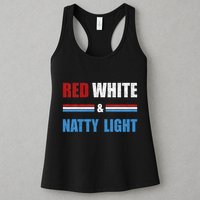 Red White & Nattylight Wo Beer Lovers Amusing Womens Tank Top