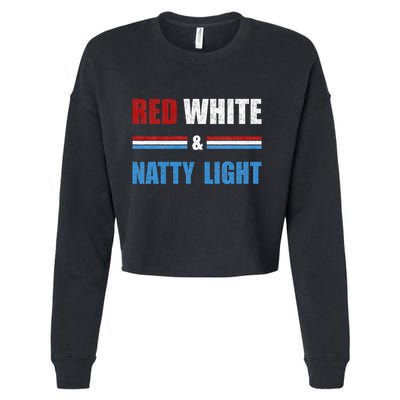Red White & Nattylight Wo Beer Lovers Amusing Cropped Pullover Crew