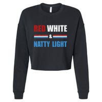 Red White & Nattylight Wo Beer Lovers Amusing Cropped Pullover Crew