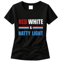 Red White & Nattylight Wo Beer Lovers Amusing Womens T-Shirt