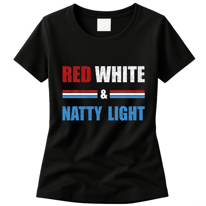 Red White & Nattylight Wo Beer Lovers Amusing Womens T-Shirt