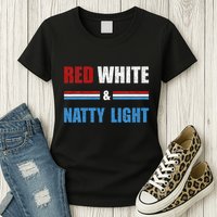 Red White & Nattylight Wo Beer Lovers Amusing Womens T-Shirt