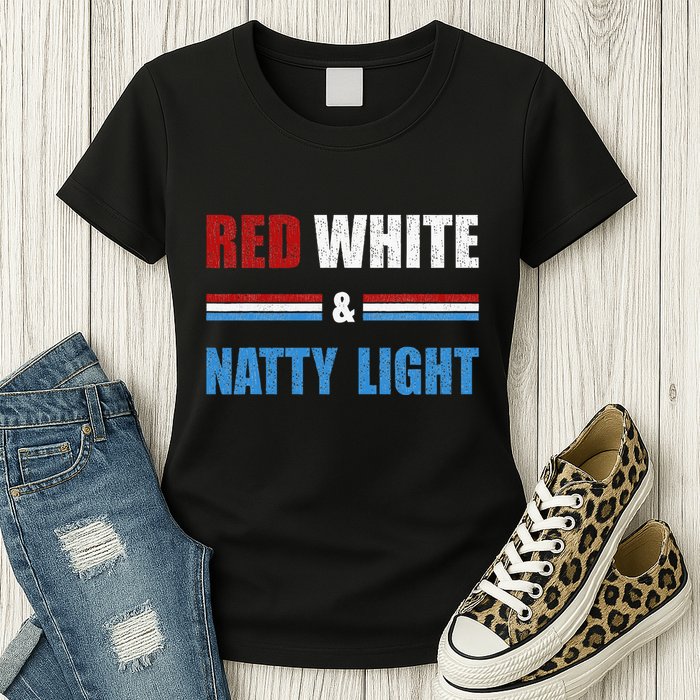 Red White & Nattylight Wo Beer Lovers Amusing Womens T-Shirt