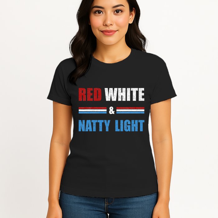 Red White & Nattylight Wo Beer Lovers Amusing Womens T-Shirt
