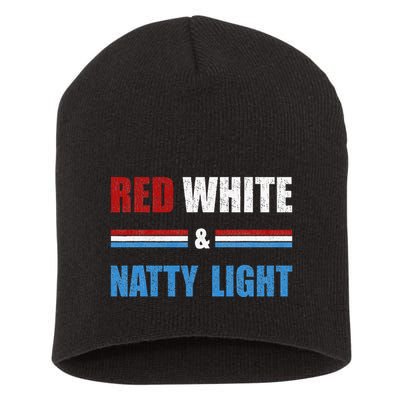 Red White & Nattylight Wo Beer Lovers Amusing Short Acrylic Beanie