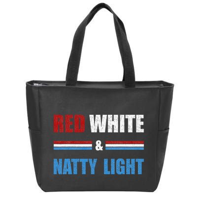 Red White & Nattylight Wo Beer Lovers Amusing Zip Tote Bag