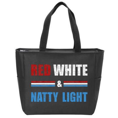 Red White & Nattylight Wo Beer Lovers Amusing Zip Tote Bag