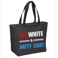 Red White & Nattylight Wo Beer Lovers Amusing Zip Tote Bag