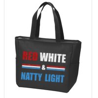 Red White & Nattylight Wo Beer Lovers Amusing Zip Tote Bag