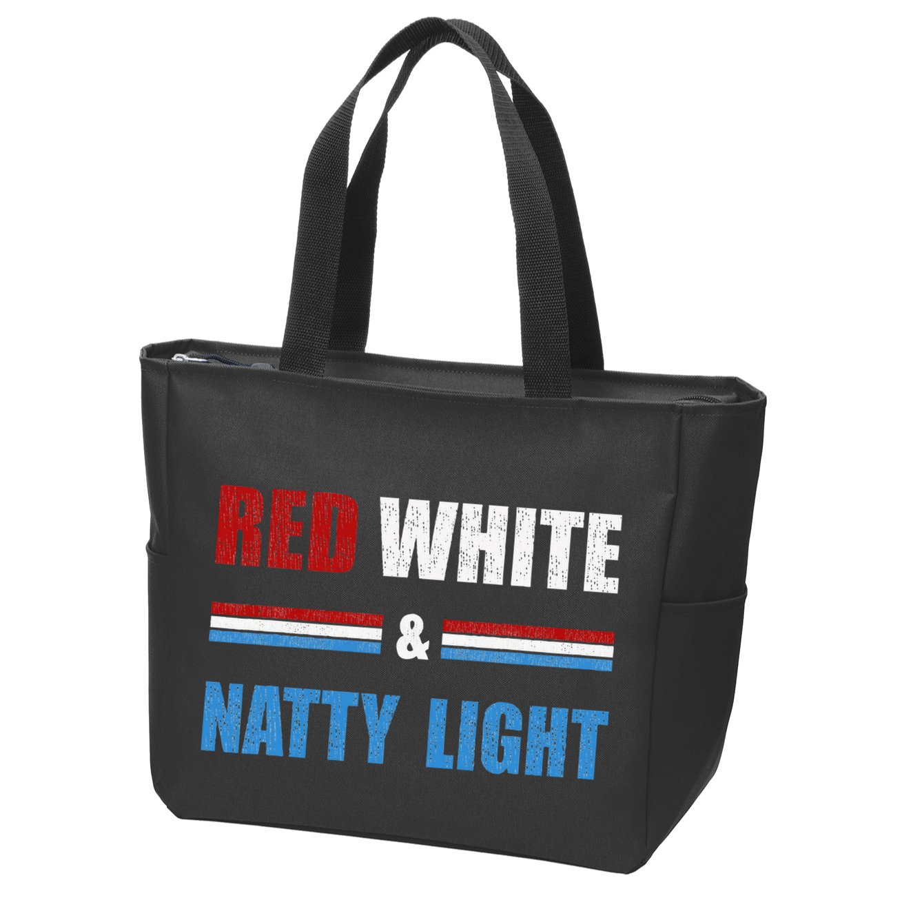 Red White & Nattylight Wo Beer Lovers Amusing Zip Tote Bag