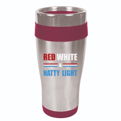 Red White & Nattylight Wo Beer Lovers Amusing 16oz Travel Tumbler