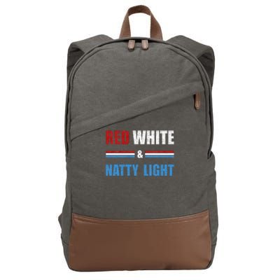 Red White & Nattylight Wo Beer Lovers Amusing Cotton Canvas Backpack