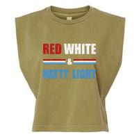 Red White & Nattylight Wo Beer Lovers Amusing Garment-Dyed Women's Muscle Tee
