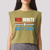 Red White & Nattylight Wo Beer Lovers Amusing Garment-Dyed Women's Muscle Tee