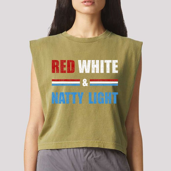 Red White & Nattylight Wo Beer Lovers Amusing Garment-Dyed Women's Muscle Tee