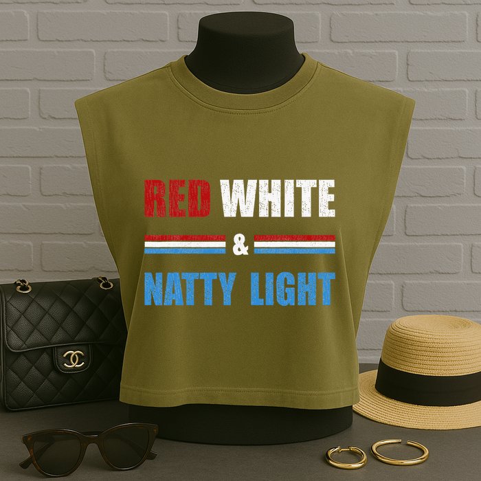 Red White & Nattylight Wo Beer Lovers Amusing Garment-Dyed Women's Muscle Tee