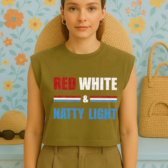 Red White & Nattylight Wo Beer Lovers Amusing Garment-Dyed Women's Muscle Tee