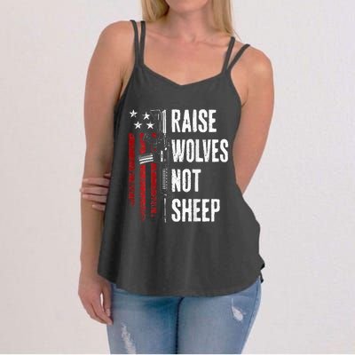 Raise Wolves Not Patriotic Gun Rights Usa Women's Strappy Tank