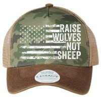 Raise Wolves Not S.H.E.E.P Patriotic Veteran Lions Legacy Tie Dye Trucker Hat
