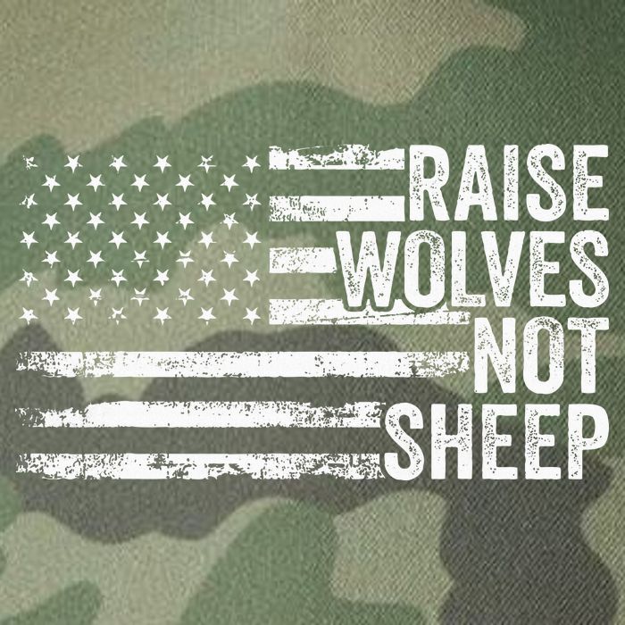 Raise Wolves Not S.H.E.E.P Patriotic Veteran Lions Legacy Tie Dye Trucker Hat