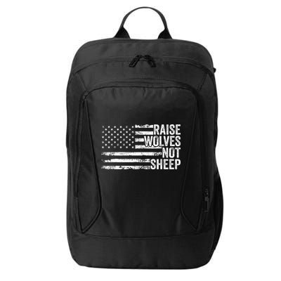 Raise Wolves Not S.H.E.E.P Patriotic Veteran Lions City Backpack