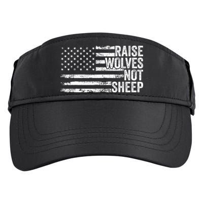 Raise Wolves Not S.H.E.E.P Patriotic Veteran Lions Adult Drive Performance Visor