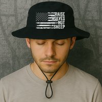 Raise Wolves Not S.H.E.E.P Patriotic Veteran Lions Bucket Hat