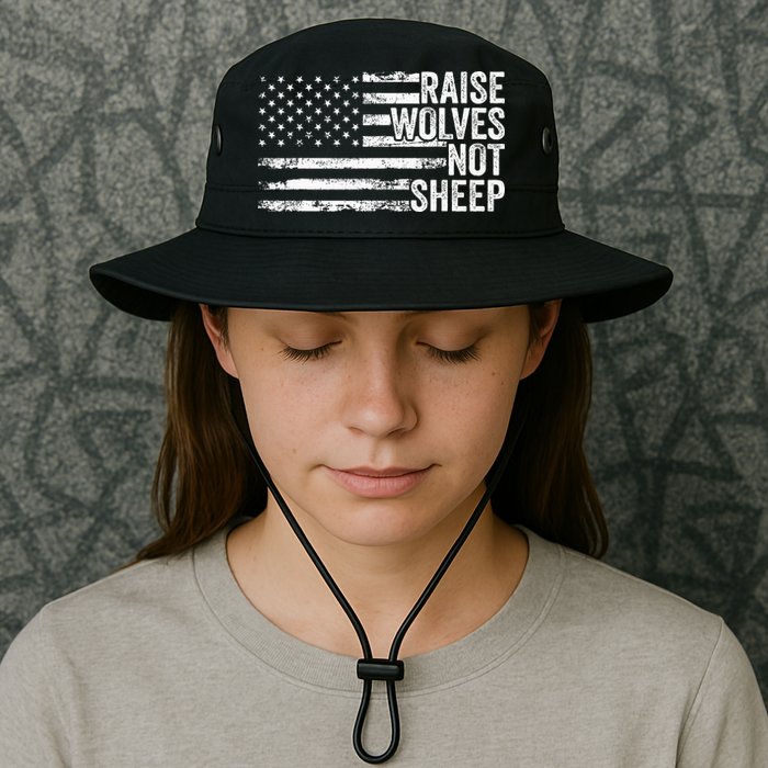 Raise Wolves Not S.H.E.E.P Patriotic Veteran Lions Bucket Hat