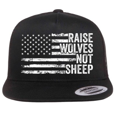 Raise Wolves Not S.H.E.E.P Patriotic Veteran Lions Flatbill Hat