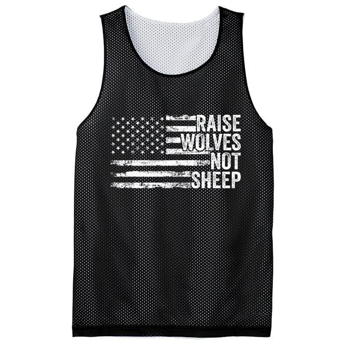 Raise Wolves Not S.H.E.E.P Patriotic Veteran Lions Mesh Reversible Basketball Jersey Tank
