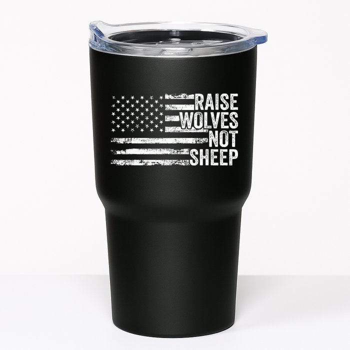 Raise Wolves Not S.H.E.E.P Patriotic Veteran Lions Tumbler