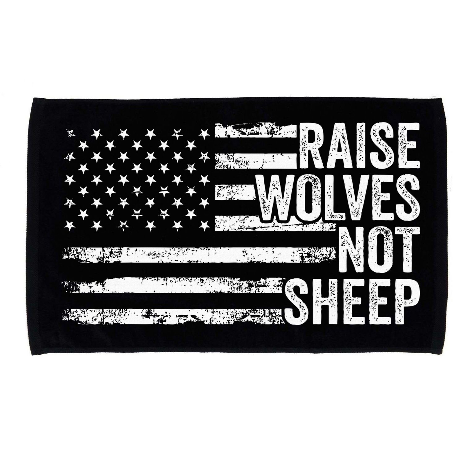 Raise Wolves Not S.H.E.E.P Patriotic Veteran Lions Microfiber Hand Towel